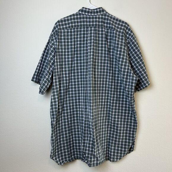 Ralph Lauren Shirt Mens 2XLT Plaid Button Down Short Sleeve Blue Pony Casual - Picture 8 of 13